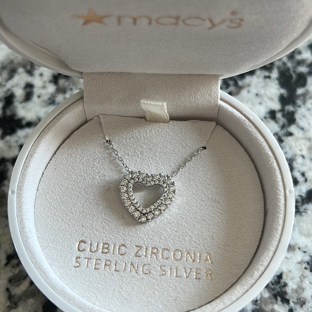 Sterling silver heart necklace